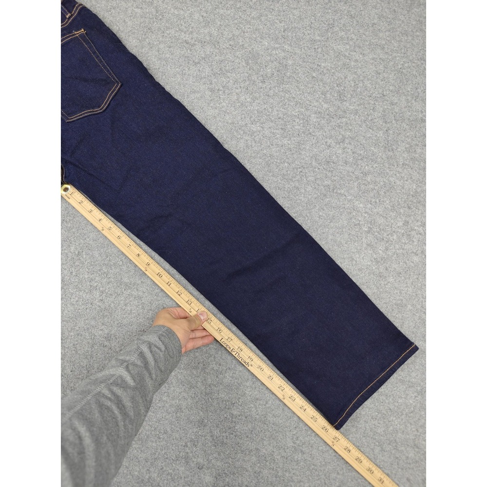 Frame Le Sleek Straight Jeans Womens 31 Blue Dark Wash Mid Rise Stretch 31x30 - Picture 9 of 11